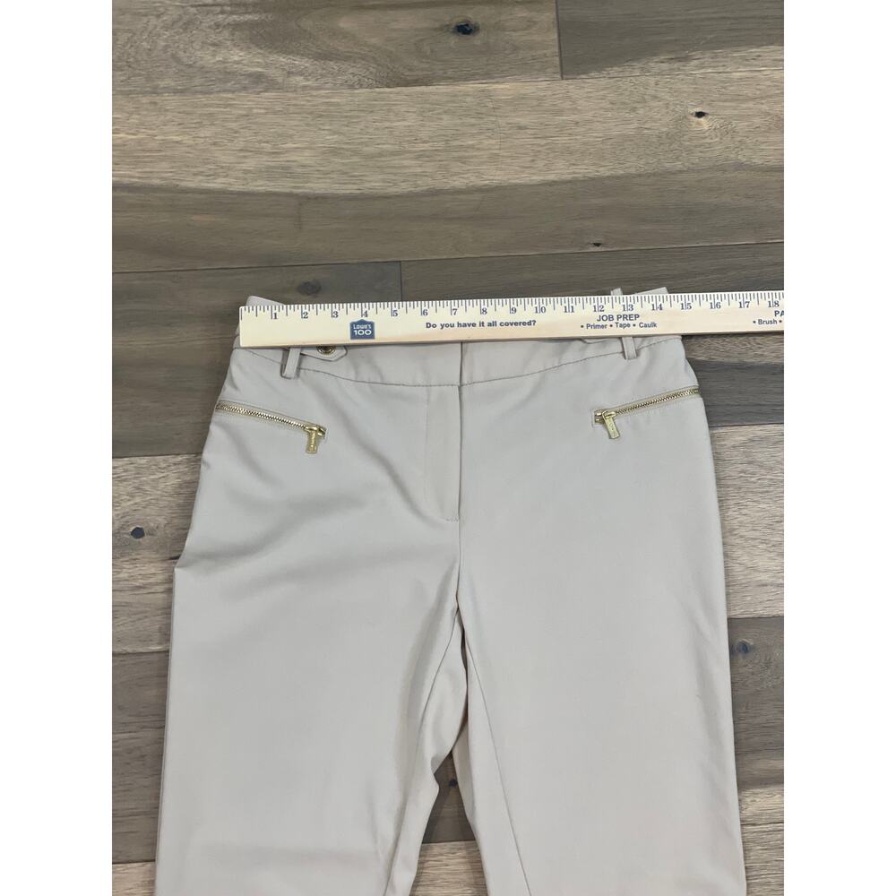 Calvin Klein Tan Pants Size 2 Gold Zipper Tapered Ankle Stretch Slim Fit - Picture 4 of 12